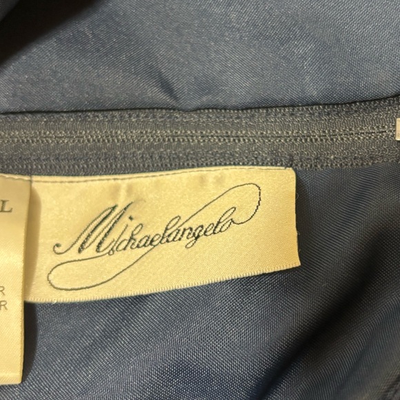 David’s Bridal Michaelangelo Junior Bridesmaid Girls Navy Blue Dress‎ - Picture 8 of 9